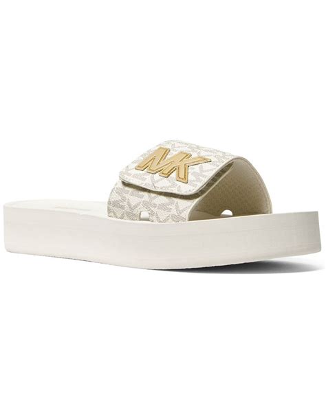 logo platform slide sandal michael kors|Women's Designer Slides .